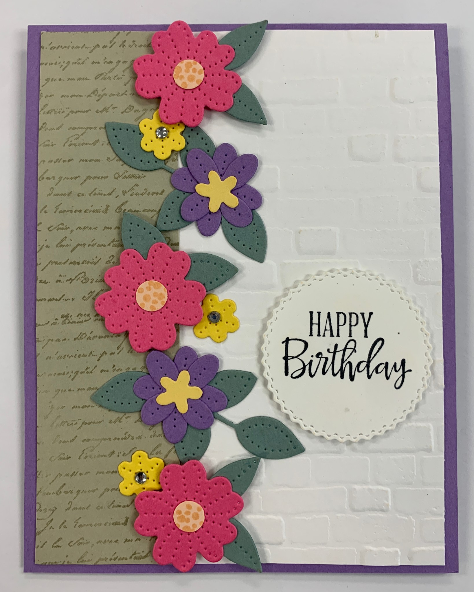 Pierced Blooms Birthday Card